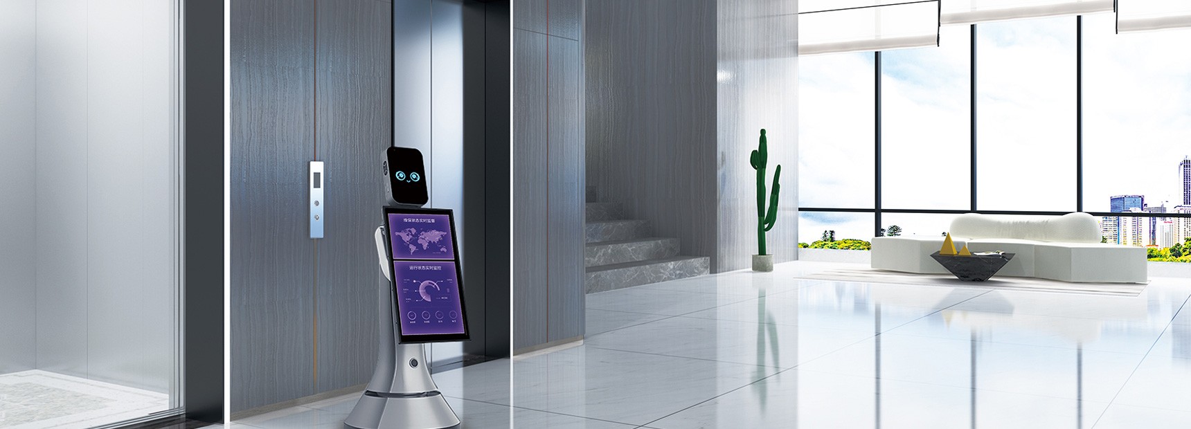 XIOLIFT lifts in a bright contemporary building interior